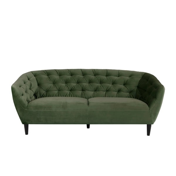 Žalios spalvos aksominė sofa Actona Ria, 191 cm