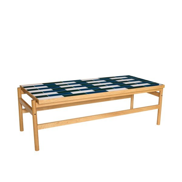 Juodos ir baltos spalvos/natūralios spalvos kavos staliukas iš ąžuolo 61x132 cm Motif – Hübsch-image-2