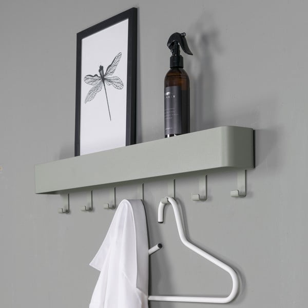 Pilkai žalios spalvos iš metalo sieninė lentyna su lentyna 72 cm Dax Play – Spinder Design-image-4