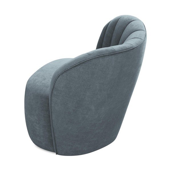 Mėlynos spalvos krėslas iš šenilinio audinio Keloa – Makamii-image-3