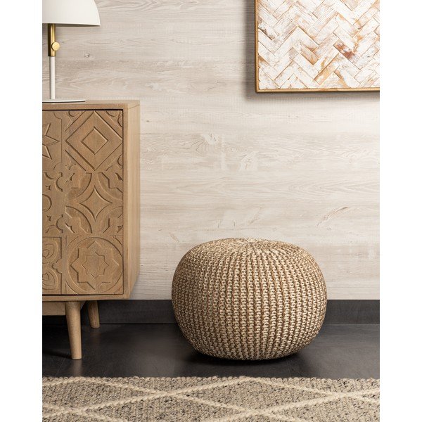 Rudos ir baltos spalvos pufas Kave Home Shore-image-3