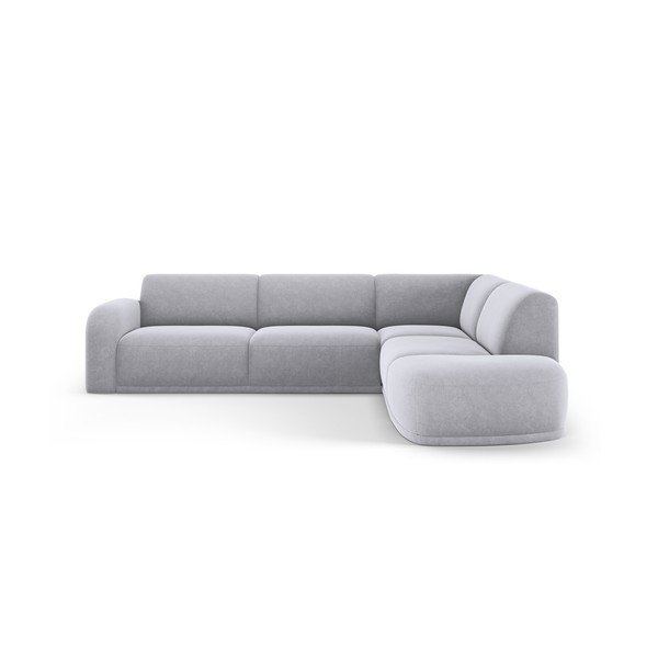 Iš velveto kampinė sofa šviesiai pilkos spalvos Erin – Micadoni Home