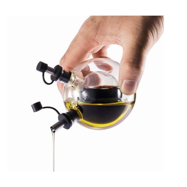 Pūsto stiklo aliejaus ir acto indas su padėkliuku XD Design Orbit-image-2