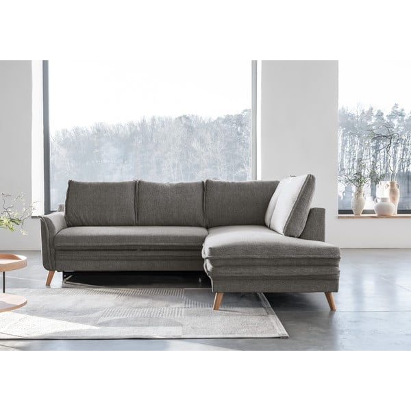 Sulankstoma kampinė sofa pilkos spalvos (su dešiniuoju kampu) Charming Charlie – Miuform-image-1