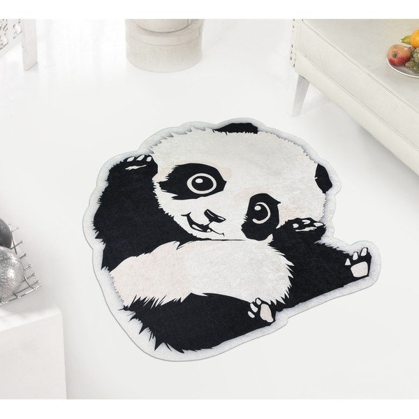 Vaikiškas kilimas juodos ir baltos spalvos ø 120 cm Cuddly Panda – Vitaus-image-1