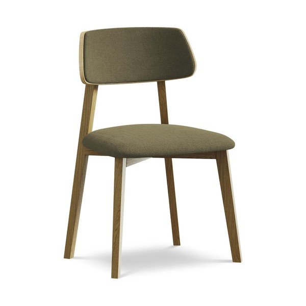 Žalios spalvos iš medienos masyvo valgomojo kėdė Niu – Makamii