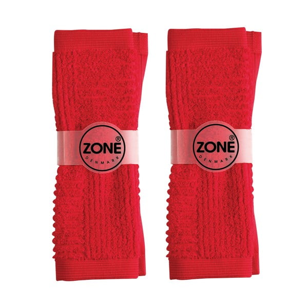 Pora mažų rankšluosčių, 2 vnt., 30x30 cm, raudonos spalvos