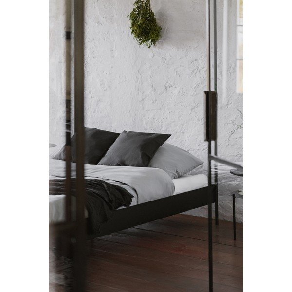 Juodos spalvos iš plieno dvigulė lova be galvūgalio/su baldakimu su lovos grotelėmis 140x200 cm Eton – noo.ma-image-4