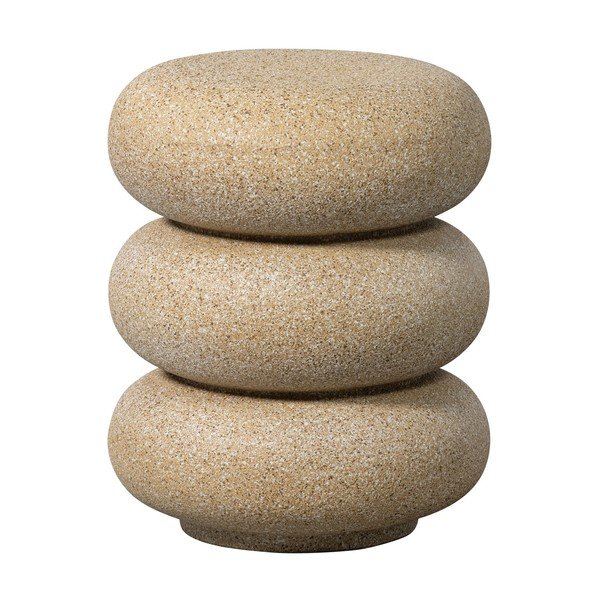 Apvalios formos sodo šoninis staliukas su akmens dekoru ø 40 cm Laurel – WOOOD