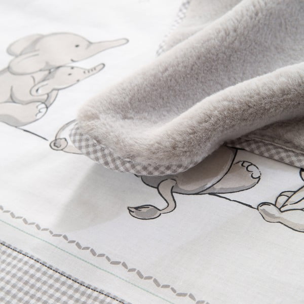 Baltos spalvos/pilkos spalvos iš mikropliušo vaikiškas pledas 80x80 cm Sternenzauber – Roba-image-4