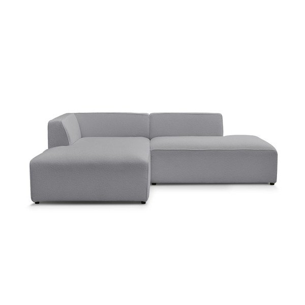 Šviesiai pilkos spalvos iš boucle modulinė kampinė sofa (su kairiuoju kampu/„L“ formos) Megeve – Bobochic Paris