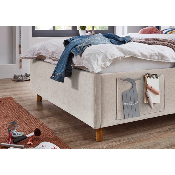 Smėlio spalvos vaikiška lova su sandėliavimo vieta su lovos grotelėmis 140x200 cm Cosy – Meise Möbel-image-4