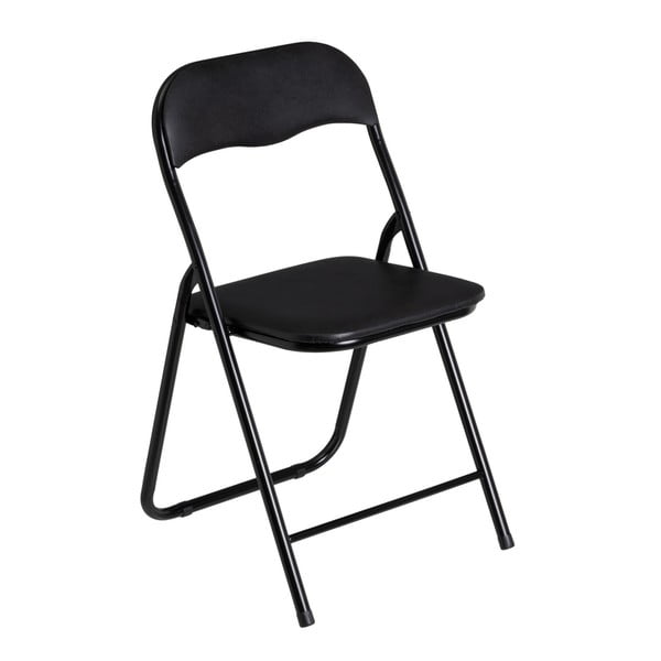 Iš dirbtinės odos sulankstoma valgomojo kėdė juodos spalvos – Casa Selección