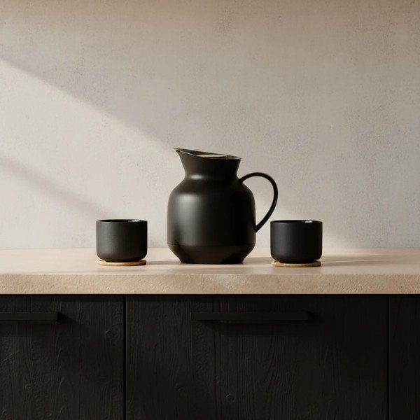 Juodos spalvos iš plastiko termosas 1 l Amphora – Stelton-image-2