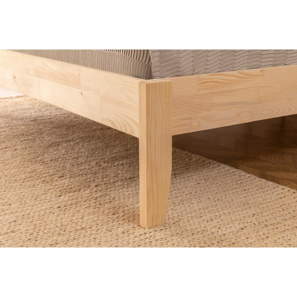 Iš eglės medžio masyvo dvigulė lova natūralios spalvos su lovos grotelėmis 180x200 cm Venus – Kalune Design-image-4