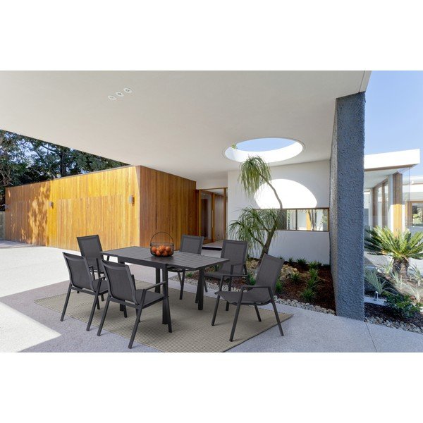 Iš aliuminio sodo valgomojo stalas 80x83 cm Pelagius – Bizzotto-image-1