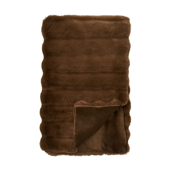 Rudos spalvos iš dirbtinio kailio antklodė ir pledas 130x180 cm Galena – House Nordic