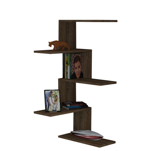 Ruda kampinė sieninė lentyna Caniko