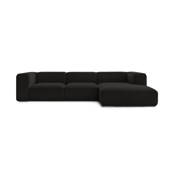 Iš boucle kampinė sofa juodos spalvos (su dešiniuoju kampu) Zephyr – Bobochic Paris