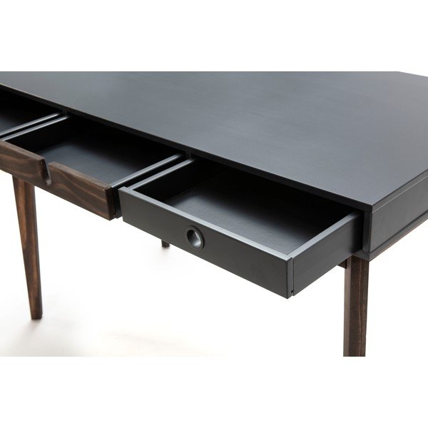 Pilkos spalvos konsolinis staliukas su pušies medžio kojomis Marckeric Kiara-image-4