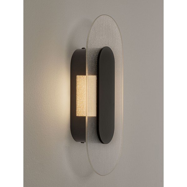Matinės juodos spalvos iš metalo sieninė lempa LED Vetrio – Nova Luce-image-1