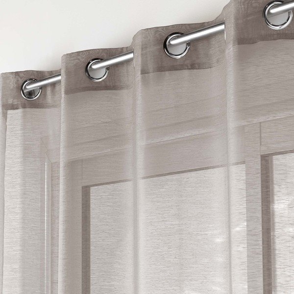 Permatoma užuolaida rudos spalvos 140x240 cm Lissea – douceur d'intérieur-image-1