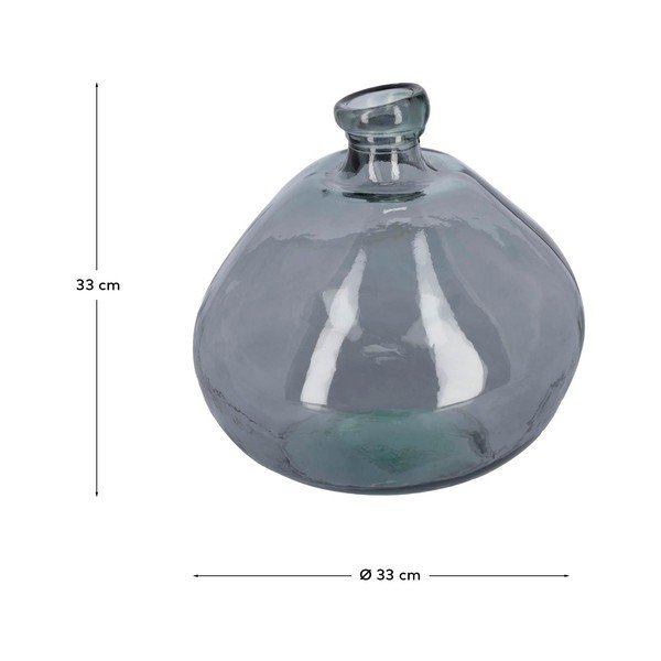 Mėlynos spalvos iš perdirbto stiklo vaza (aukštis 33 cm) Brenna – Kave Home-image-4