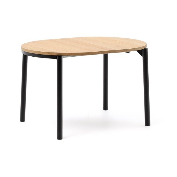 Prailginamas valgomojo stalas natūralios spalvos su ąžuolo dekoro stalviršiu 90x120 cm Montuiri – Kave Home-image-2