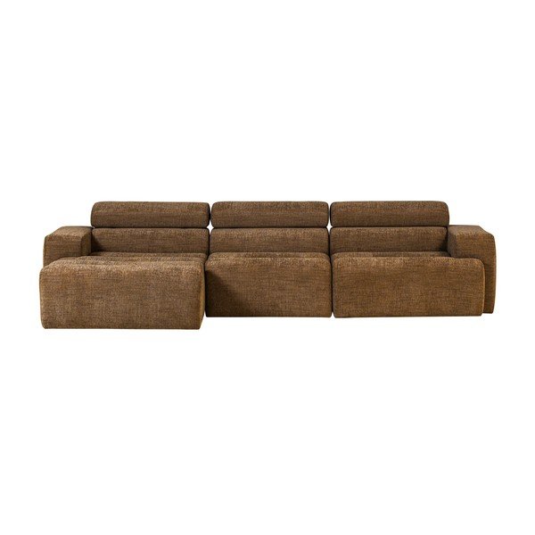 Konjako rudos spalvos reguliuojama kampinė sofa (su kairiuoju kampu/su gultu) Novi – WOOOD-image-2