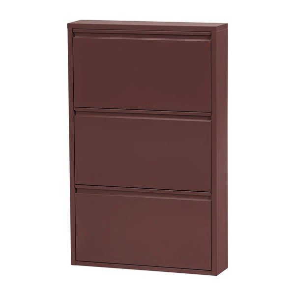 Bordo spalvos iš metalo atlenkiama spintelė batams 66x103x16 cm Sabine – WOOOD