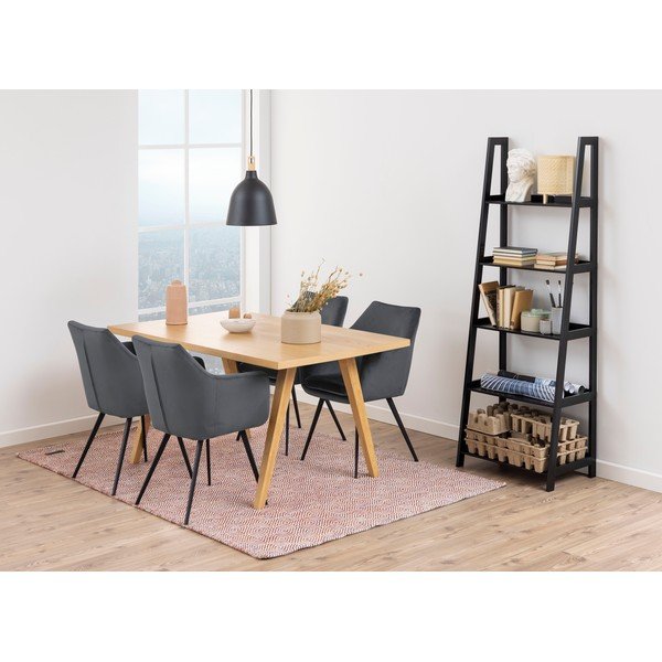 Juodos spalvos knygų lentyna Acton Wally, aukštis 180 cm-image-1