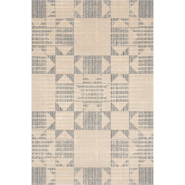 Iš vilnos kilimas smėlio spalvos 133x190 cm Frotage beige – Agnella