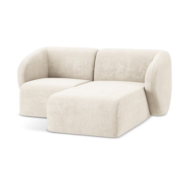 Smėlio spalvos kampinė sofa iš šenilinio audinio (su dešiniuoju kampu/su gultu) Lani – Makamii-image-4
