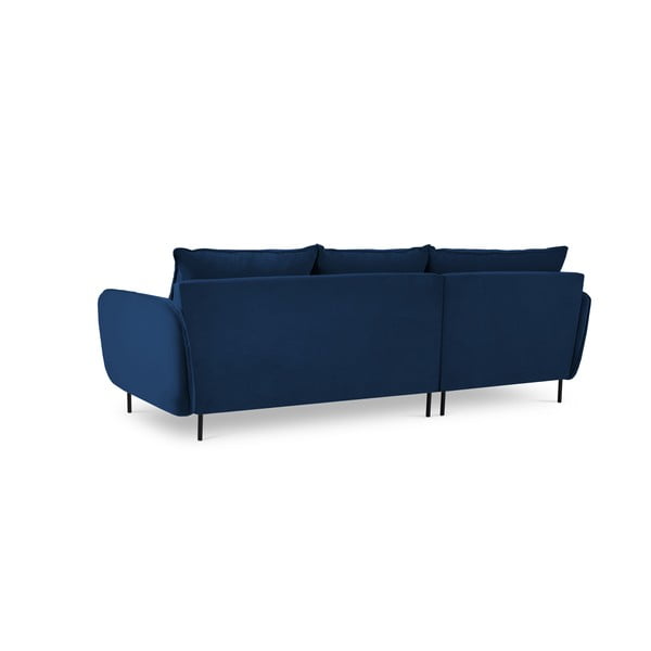 Mėlyna aksominė kampinė sofa (kairysis kampas) Vienna - Cosmopolitan Design-image-4