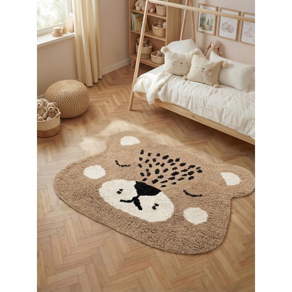Skalbiamas/rankų darbo šviesiai rudos spalvos iš medvilnės vaikiškas kilimas 93x120 cm Snuggle Bea – Hanse Home-image-1