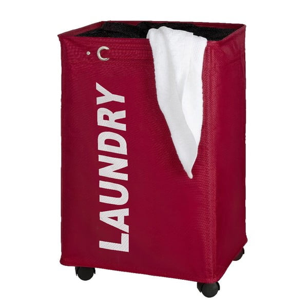 Raudonas skalbinių krepšys Wenko Quadro, 79,2 l-image-1