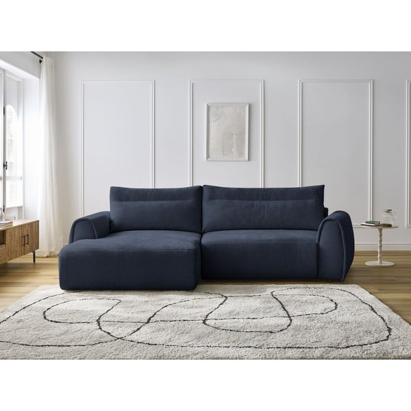 Kampinė sofa tamsiai mėlynos spalvos Aden – Bobochic Paris-image-1