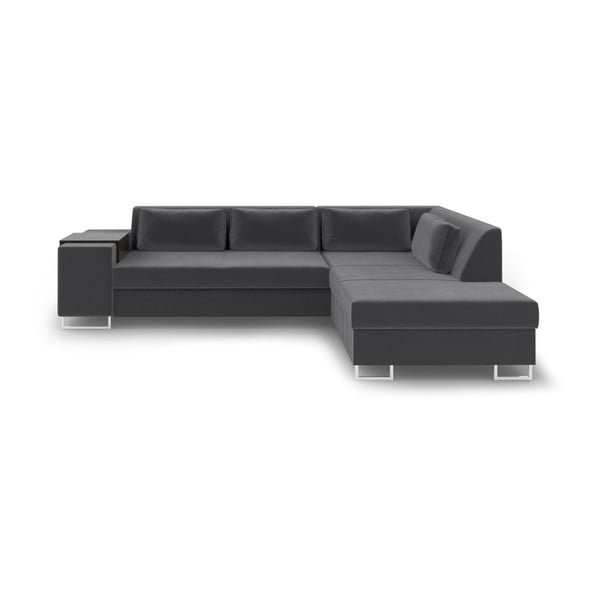 Tamsiai pilka sofa lova Cosmopolitan Design San Antonijus, dešinysis kampas
