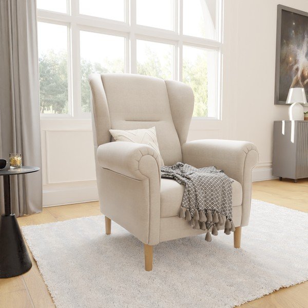 Smėlio spalvos krėslas su atlošu Swan – Ropez-image-3