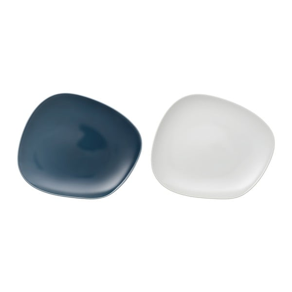 2 mėlynos ir baltos spalvos porcelianinių lėkščių rinkinys "Like by Villeroy & Boch Group