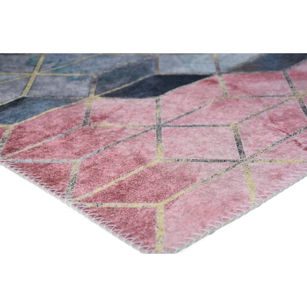 Šviesiai rožinis/šviesiai pilkas plaunamas kilimas 80x150 cm - Vitaus-image-2
