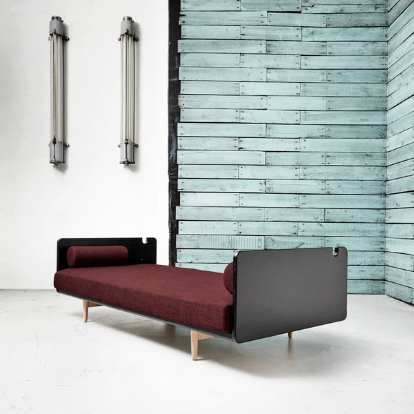 Kintama sofa "Karup Deva Black/Raw Oak/Passion Red-image-1