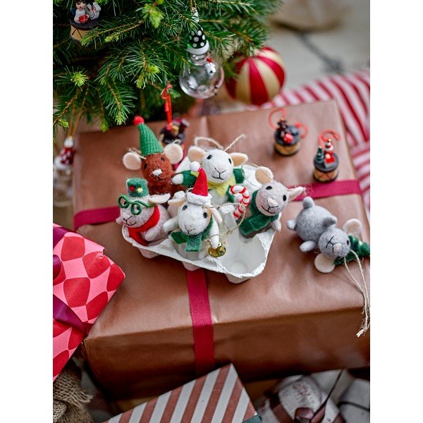 Iš tekstilės eglutės papuošimai 6 vnt. 16 cm Peo – Bloomingville-image-1