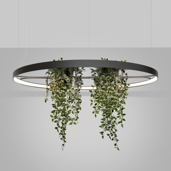 Juodos spalvos iš aliuminio kabantis šviestuvas LED ø 110 cm RIO – Thoro-image-1