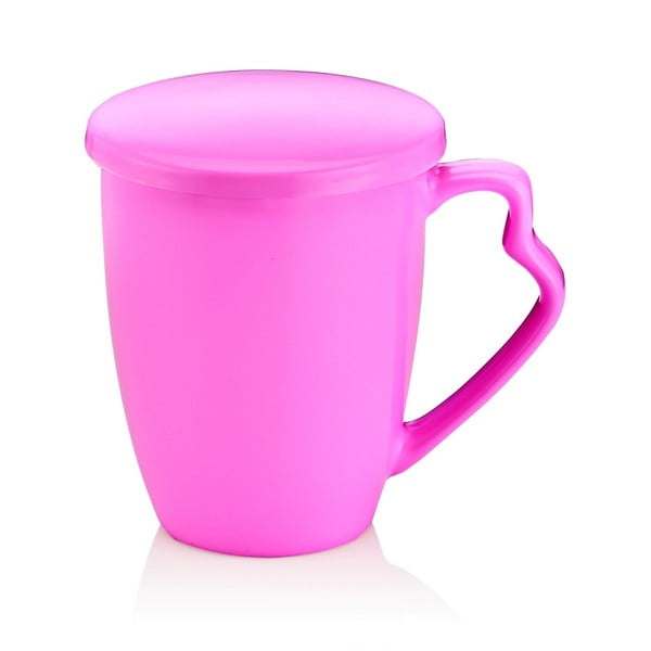 Šviesiai rožinis porcelianinis puodelis su dangteliu "Efrasia
