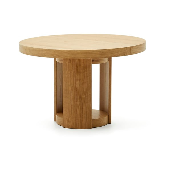 Apvalios formos prailginamas valgomojo stalas su papildomu stalviršiu iš ąžuolo ø 120 cm Artis – Kave Home