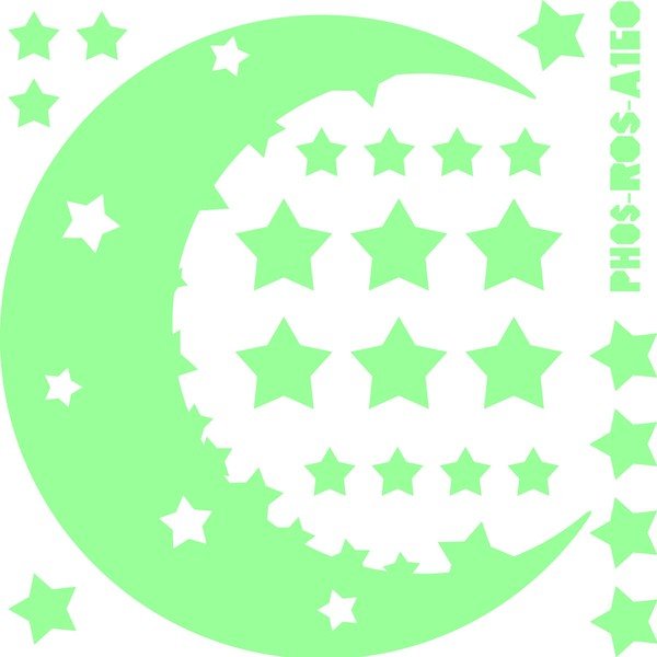 Tamsoje šviečiantis lipdukas Ambiance Fanastick Moon and Stars-image-1
