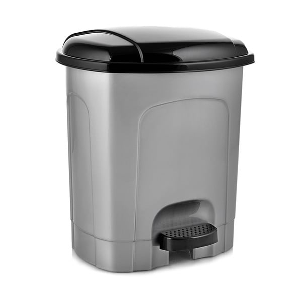 Pilkos spalvos iš plastiko šiukšliadėžė su pedalu 30 l – Orion