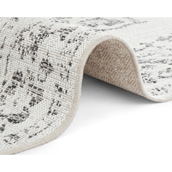 Pilkos ir kreminės spalvos lauko kilimas NORTHRUGS Tilos, 80 x 150 cm-image-2