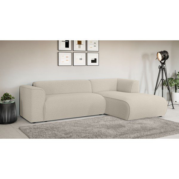 Smėlio spalvos kampinė sofa (su dešiniuoju kampu/su gultu) Merid  – Ropez-image-1